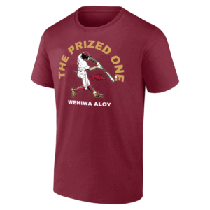 THE PRIZED ONE SHIRT Wehiwa Aloy 2025 Golden Spikes Award Tee Arkansas Razorbacks Baseball CR