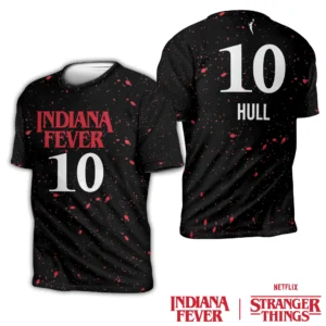 #10 LEXIE HULL T SHIRT JERSEY Stranger Things x Indiana Fever Collaboration Tee – Basketball & Pop Culture Fusion