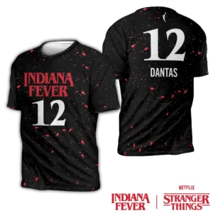 #12 DAMIRIS DANTAS T SHIRT JERSEY Stranger Things x Indiana Fever Collaboration Tee