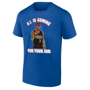 A.I IS COMING FOR YOUR JOB SHIRT Allen Iverson x Terminator Crossover Tee Philadelphia 76ers Legend Tribute