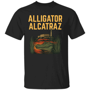 ALLIGATOR ALCATRAZ ESCAPE SHIRT Florida Swamp Parody Tee Political Satire Protest Apparel B