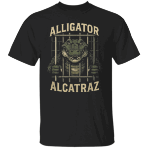 ALLIGATOR ALCATRAZ LOCKED IN SHIRT Florida Swamp Satire Tee Political Protest Parody Apparel B