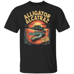 ALLIGATOR ALCATRAZ RESTRICTED SWAMP ZONE SHIRT Florida Swamp Parody Tee Political Satire Protest Apparel B