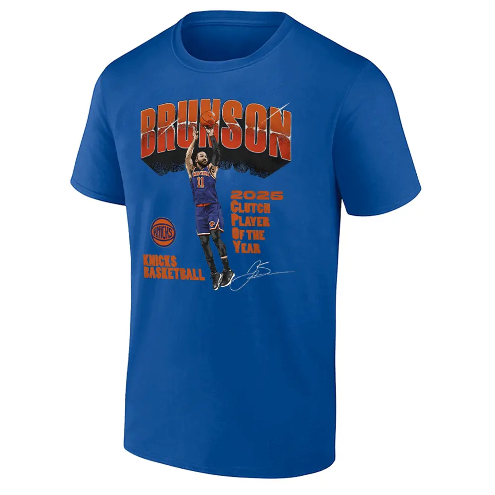 BRUNSON 2025 CLUTCH PLAYER OF THE YEAR SHIRT Jalen Brunson Tribute Tee - New York Knicks Basketball Legend RB BRUNSON 2025 CLUTCH PLAYER OF THE YEAR SHIRT Jalen Brunson Tribute Tee New York Knicks Basketball Legend RB