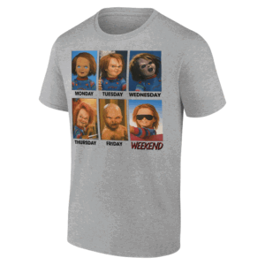 CHUCKY DAYS OF THE WEEK SHIRT Funny Horror Mood Tee Killer Doll Daily Expression T Shirt G