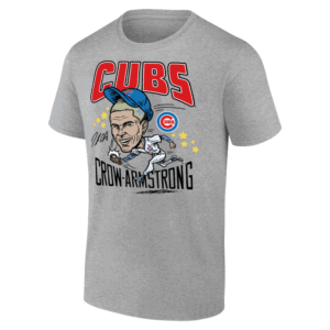 CROW ARMSTRONG CARICATURE SIGNATURE SHIRT Pete Crow Armstrong Cubs Tee Chicago Cubs Cartoon Style Player T Shirt G