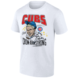 CROW ARMSTRONG CARICATURE SIGNATURE SHIRT Pete Crow Armstrong Cubs Tee Chicago Cubs Cartoon Style Player T Shirt W