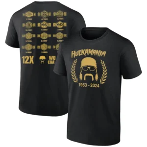 HULK HOGAN TRIBUTE SHIRT 12X Champion Memorial Wrestling Tee – RIP Hulkamania 1953–2024
