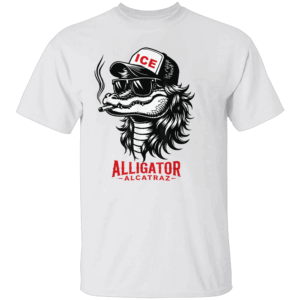 ICE ALLIGATOR ALCATRAZ SHIRT Florida Swamp Parody Tee Political Satire Protest Apparel W