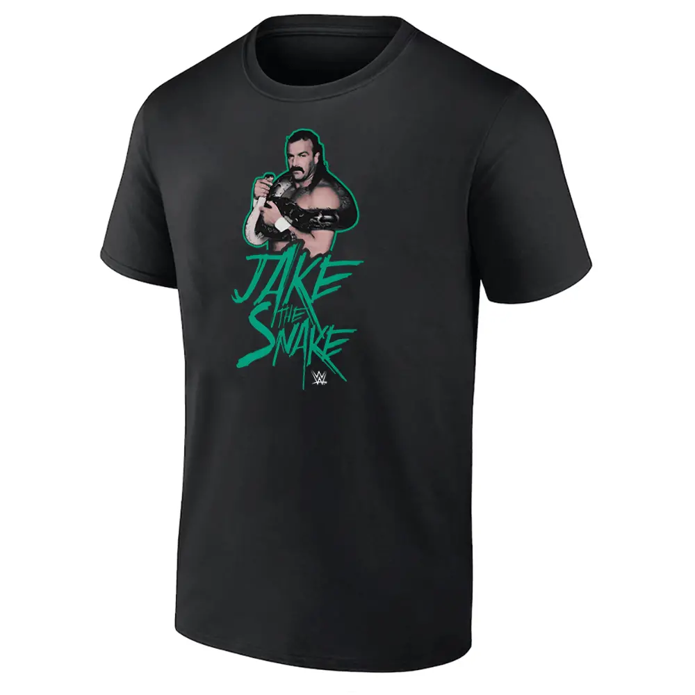 JAKE THE SNAKE SHIRT Jake Roberts Name Pose WWE Tee JAKE THE SNAKE SHIRT Jake Roberts Name Pose WWE Tee