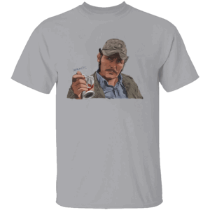 JAWS QUINT VS CAN MEME SHIRT Funny Captain Quint Drinking Meme Tee Retro Shark Movie Parody T Shirt G