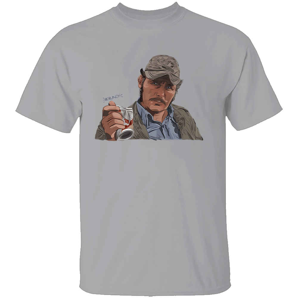 JAWS QUINT VS CAN MEME SHIRT Funny Captain Quint Drinking Meme Tee - Retro Shark Movie Parody T-Shirt G JAWS QUINT VS CAN MEME SHIRT Funny Captain Quint Drinking Meme Tee Retro Shark Movie Parody T Shirt G