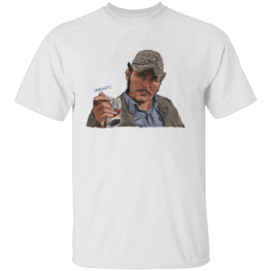 JAWS QUINT VS CAN MEME SHIRT Funny Captain Quint Drinking Meme Tee Retro Shark Movie Parody T Shirt W