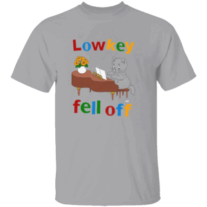LOW KEY FELL OFF SHIRT Funny Cats Playing Piano Tee Vintage Meme Vibe G
