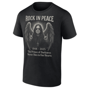 OZZY OSBOURNE ROCK IN PEACE SHIRT Memorial Tribute Tee with Angel Wings The Prince of Darkness 1948–2025