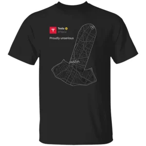 PROUDLY UNSERIOUS SHIRT Funny Tesla Robotaxi Austin Map Tee Elon Musk Meme T Shirt B