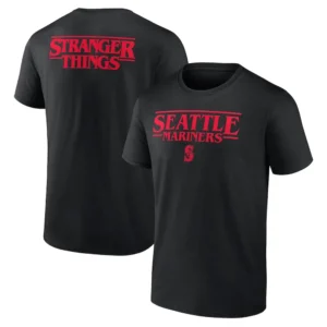 SEATTLE MARINERS x STRANGER THINGS SHIRT Official Crossover Logo Lockup Tee Upside Down Baseball Fan Apparel