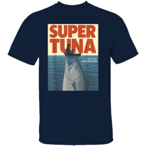 SUPER TUNA SHIRT Jin Super Tuna 1975 Retro Fishing Tee Funny JAWS Poster Parody T Shirt K pop Meme Gift Shirt N