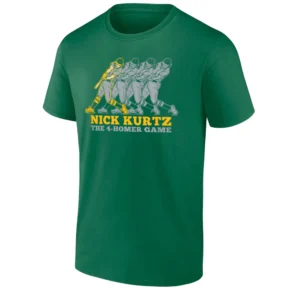 THE 4 HOMER GAME SHIRT Nick Kurtz Oakland Athletics – Historic Rookie Performance Tee