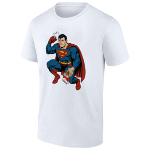 THE SMOKING SUPERMAN SHIRT Funny Superman 2025 Meme Tee Smoking Superhero Parody T Shirt Cigarette Comic Satire Shirt W