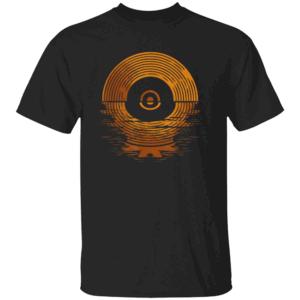 VINYL LP RECORDS SUNSET VINYL SHIRT Retro Music Lover Tee Vintage Record Player Aesthetic B