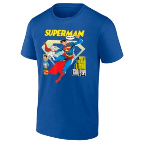 YOU'LL BELIEVE A MAN CAN FLY! KRYPTO POSTER T SHIRT Superman (2025) Movie Tee Flying Superman and Krypto Dog Poster Shirt DC Comics Hero & Pet Duo RB