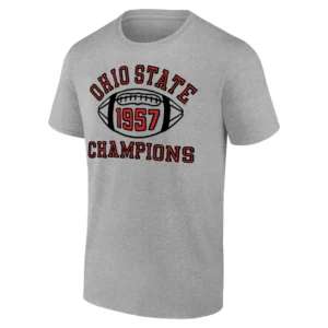 1957 NATIONAL CHAMPIONS T SHIRT Ohio State Buckeyes Retro Football Tee G