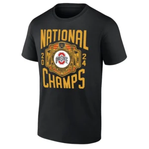 2024 NATIONAL CHAMPIONS BELT T SHIRT WWE x Ohio State Buckeyes Victory Tee