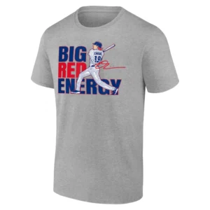 BIG RED ENERGY SHIRT Owen Caissie Chicago Cubs Tee – Blackout Mentality Rookie Slugger MLB Fan Gear