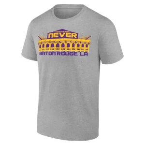 CHANCE OF RAIN – NEVER SHIRT LSU Tigers Football Tee – Baton Rouge Tiger Stadium Tradition G