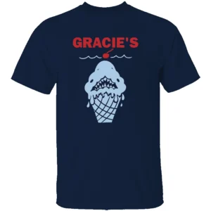GRACIE'S SHIRT Shark Sundae Ice Cream Jaws Parody Graphic Tee N