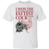I WON THE FATTEST COCK AWARD SHIRT Nebraska State Fair Funny Chicken Tee – American Poultry Association Winner Humor Apparel W