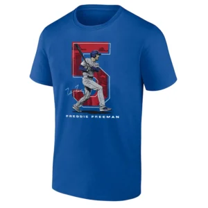 LA #5 SIGNATURE SWING T SHIRT Freddie Freeman Los Angeles Dodgers MLB Graphic Tee