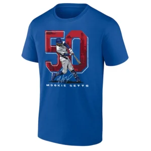 LA #50 SIGNATURE SWING T SHIRT Mookie Betts Los Angeles Dodgers MLB Graphic Tee