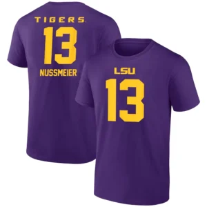 LSU #13 T SHIRT JERSEY Garrett Nussmeier LSU Tigers Football Fan Tee