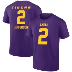 LSU #2 T SHIRT JERSEY Justin Jefferson – LSU Tigers Football Legend Tee