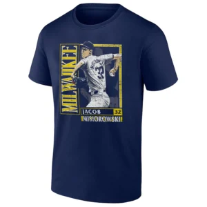 MILWAUKEE CARD STYLE SHIRT Jacob Misiorowski Milwaukee Brewers Tee – Baseball Prospect Tribute Design