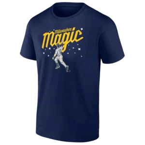 MILWAUKEE MAGIC SHIRT Isaac Collins Milwaukee Brewers Baseball Tee – Navy & Gold MLB Fan T Shirt