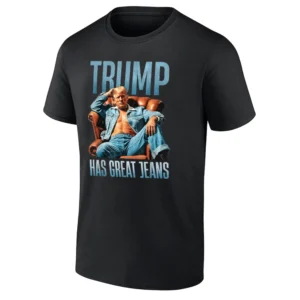 RETRO TRUMP HAS GREAT JEANS SHIRT Donald Trump Vintage Denim Meme Tee – Sydney Sweeney Viral Jeans Ad Inspired Funny Political T Shirt