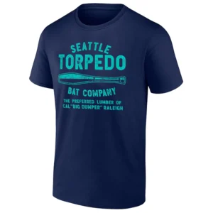 SEATTLE TORPEDO BAT COMPANY SHIRT Cal “Big Dumper” Raleigh Seattle Mariners Tee – Baseball Fan Apparel