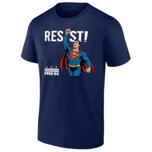SUPERMAN RESIST – FREE DC SHIRT Political Protest Superhero Tee – Trump Anti Authoritarian Freedom Statement N