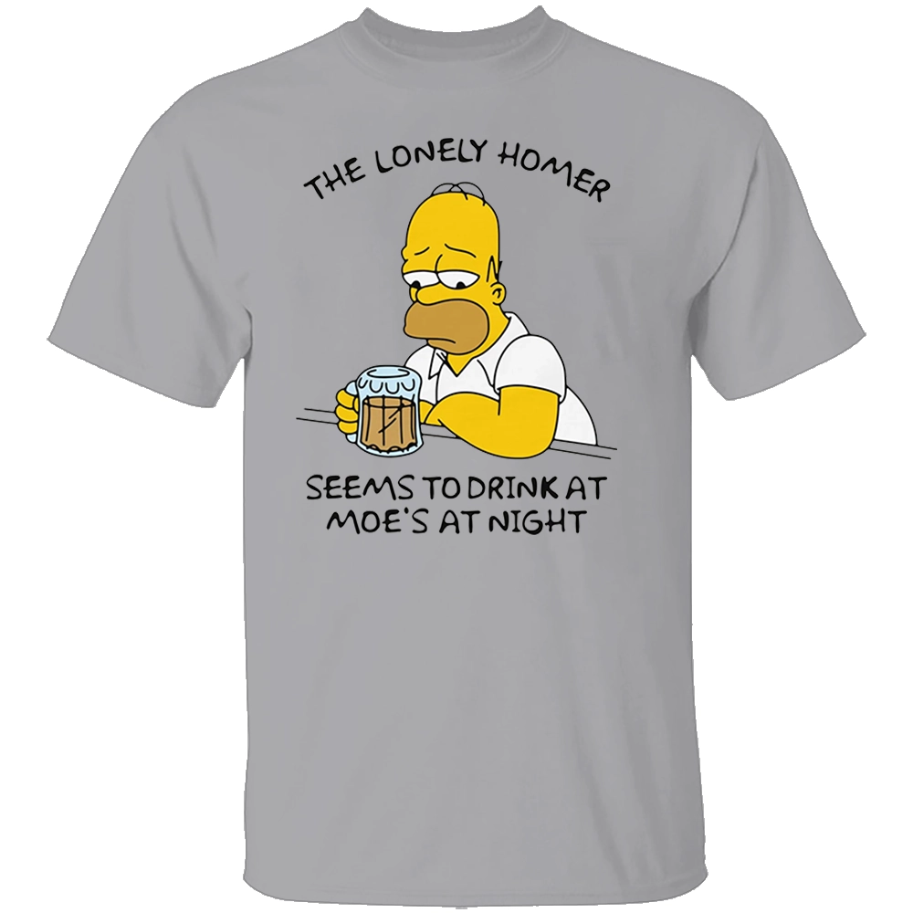 THE LONELY HOMER SHIRT Simpsons Moe’s Tavern Tee – Funny Beer Drinking Cartoon Parody G THE LONELY HOMER SHIRT Simpsons Moe’s Tavern Tee – Funny Beer Drinking Cartoon Parody G