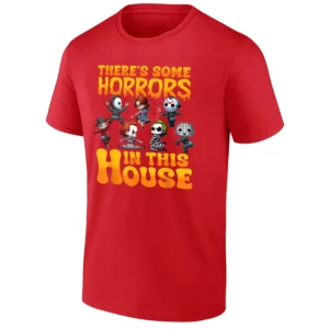 There's Some Horrors in This House Shirt Funny Halloween Horror Characters Tee r