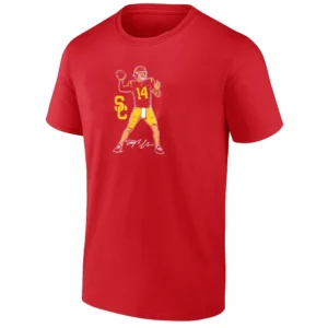 USC SUPERSTAR POSE SHIRT Jayden Maiava USC Trojans Football Tee – Cardinal & Gold College Football Fan T Shirt