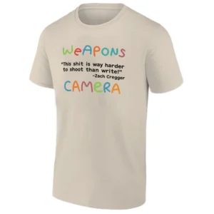 WEAPONS CAMERA SHIRT Zach Cregger Quote Tee – Funny Movie Filmmaking Humor T Shirt S