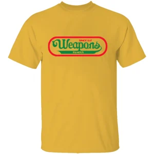 WEAPONS FAMOUS HOT DOGS PARODY SHIRT – Weapons (2025) Movie Tribute Tee – Horror Film Parody Graphic Tee Go