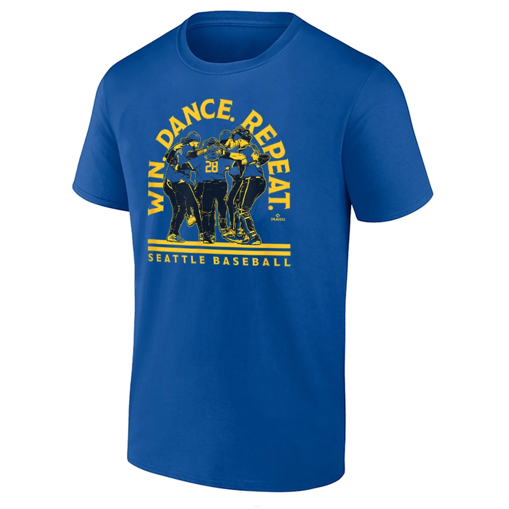 WIN. DANCE. REPEAT. 2025 SHIRT Seattle Mariners Baseball Tee – Blue & Yellow MLB Fan T-Shirt WIN. DANCE. REPEAT. 2025 SHIRT Seattle Mariners Baseball Tee – Blue & Yellow MLB Fan T Shirt
