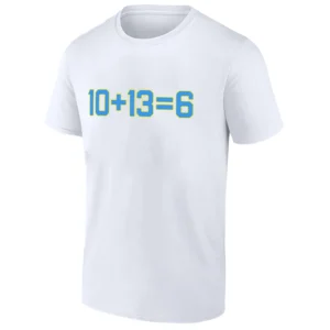 10 + 13 = 6 SHIRT Justin Herbert & Keenan Allen Los Angeles Chargers Touchdown Tee W