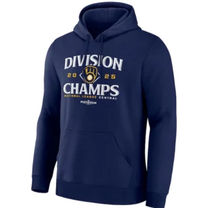 2025 NL CENTRAL DIVISION CHAMPIONS LOCKER ROOM HOODIE Milwaukee Brewers Postseason Celebration Tee