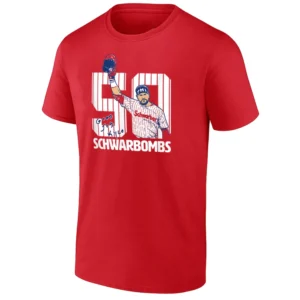 50 SCHWARBOMBS SHIRT Kyle Schwarber Philadelphia Phillies Home Run Tribute Tee